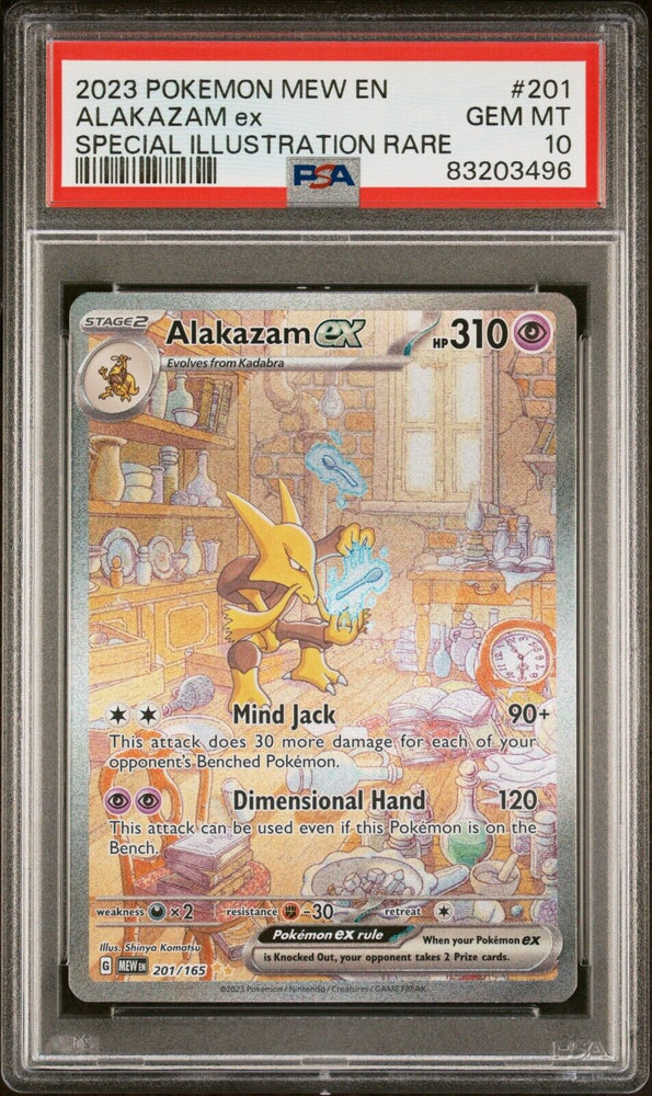 PSA 10 GEM MT - MEW POKEMON S&V 151 - ALAKAZAM 201/165 SPECIAL ILLUSTATION RARE