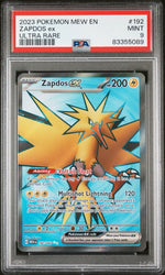 PSA 9 MINT - MEW POKEMON SCARLET & VIOLET 151 - ZAPDOS 192/165 ULTRA RARE