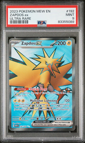 PSA 9 MINT - MEW POKEMON SCARLET & VIOLET 151 - ZAPDOS 192/165 ULTRA RARE