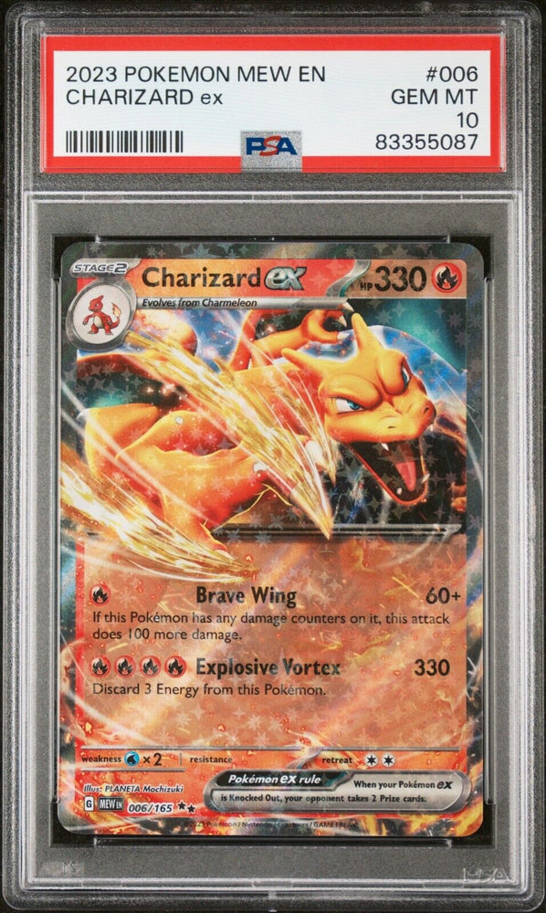 PSA 10 GEM MT - MEW POKEMON SCARLET & VIOLET 151 - CHARIZARD 006/165 DOUBLE RARE