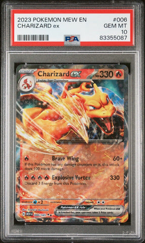 PSA 10 GEM MT - MEW POKEMON SCARLET & VIOLET 151 - CHARIZARD 006/165 DOUBLE RARE