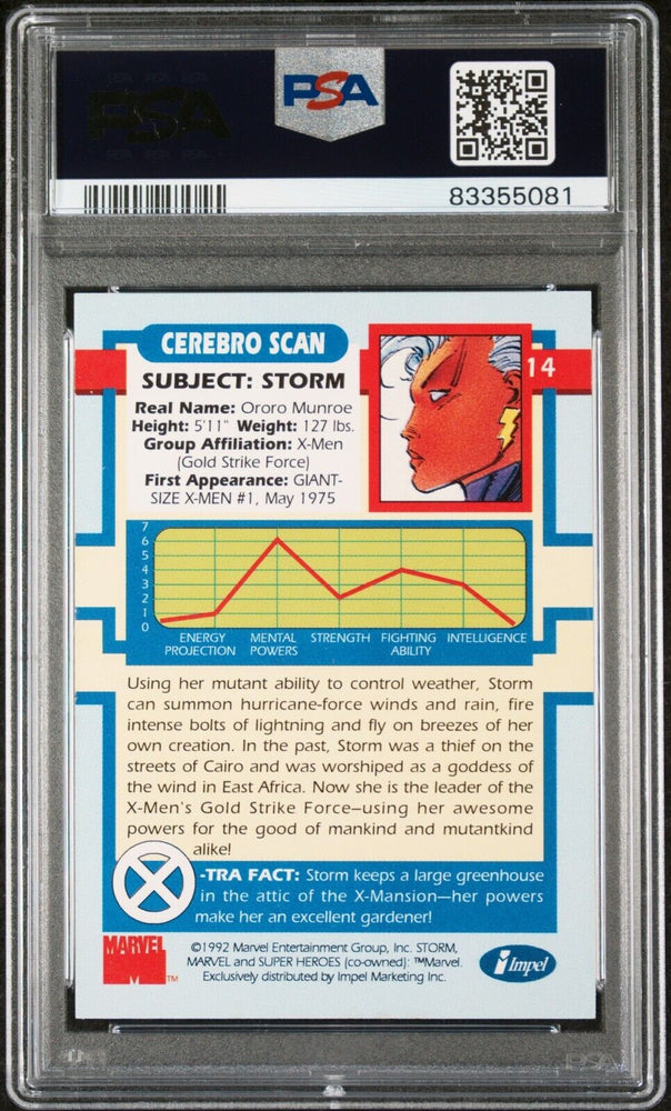 PSA 7 NEAR MINT - 1992 IMPEL X-MEN SERIES 1 - STORM #14
