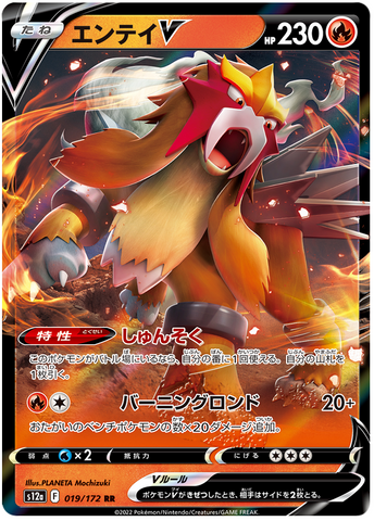 Entei V 019/172 - s12a Pokémon VSTAR Universe - US SELLER NM/M