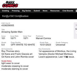 Amazing Spider-Man #101 - Oct 1971 - Marvel Comics - CGC Grading 5.0