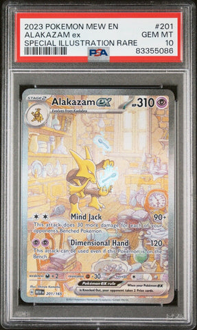 PSA 10 GEM MT - MEW POKEMON S&V 151 - ALAKAZAM 201/165 SPECIAL ILLUSTATION RARE