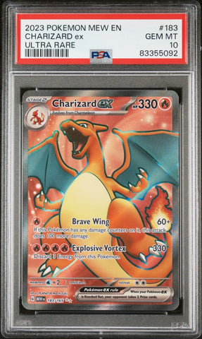 PSA 10 GEM MT - MEW POKEMON SCARLET & VIOLET 151 - CHARIZARD 183/165 ULTRA RARE