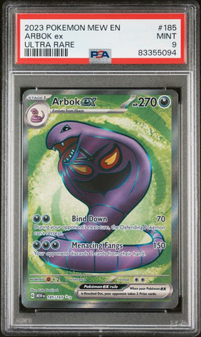 PSA 9 MINT - MEW POKEMON SCARLET & VIOLET 151 - ARBOK EX 185/165 ULTRA RARE