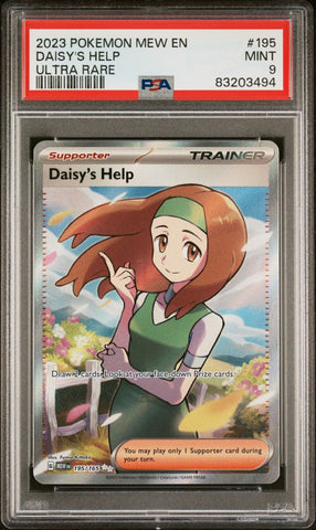 PSA 9 MINT - MEW POKEMON SCARLET & VIOLET 151 - DAISY'S HELP 195/165 ULTRA RARE