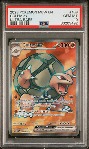 PSA 10 GEM MINT - MEW POKEMON SCARLET & VIOLET 151 - GOLEM EX 189/165 ULTRA RARE