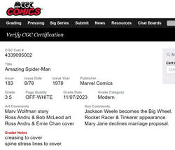 Amazing Spider-Man #183 - Aug 1978 - Marvel Comics- CGC Grading 3.5