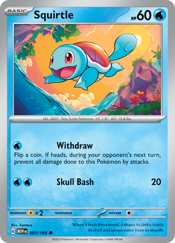 Squirtle 007/165 - sv2a Pokémon Scarlet & Violet Japanese 151 - US SELLER NM/M