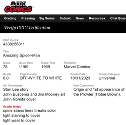Amazing Spider-Man #78 - Nov 1969 - Marvel Comics - CGC Grading 6.0