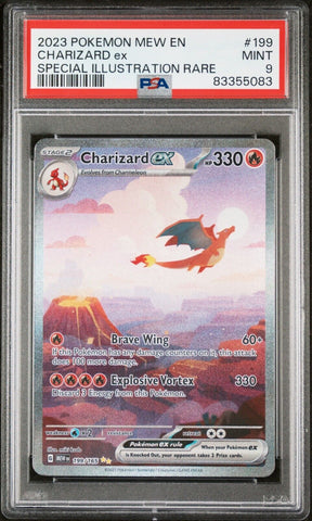 PSA 9 MINT - MEW POKEMON EN 151 - CHARIZARD 199/165 SPECIAL ILLUSTRATION RARE